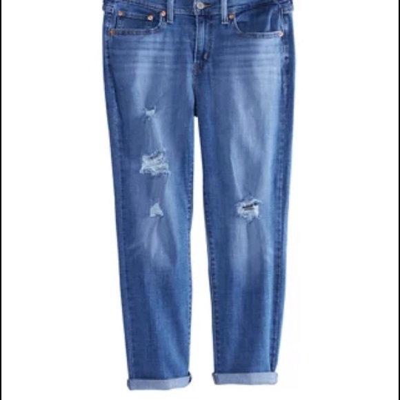 Levi’s Distressed Boyfriend Jeans 32x27 EUC - Picture 2 of 8